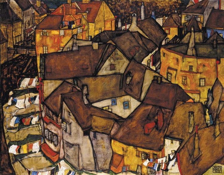 Egon Schiele Krumau Town Crescent I(The Small City V) (mk12) Sweden oil painting art